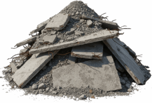 Betonbruch und Estrich