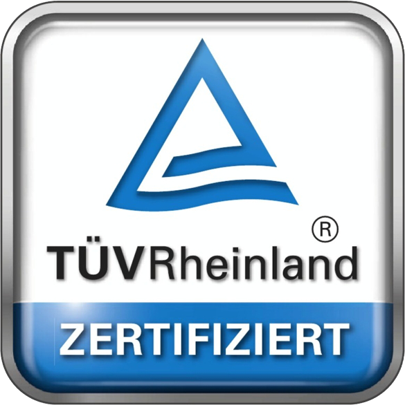 TÜV Rheinland zertifiziert - Zertifikatsnummer Z2535808790